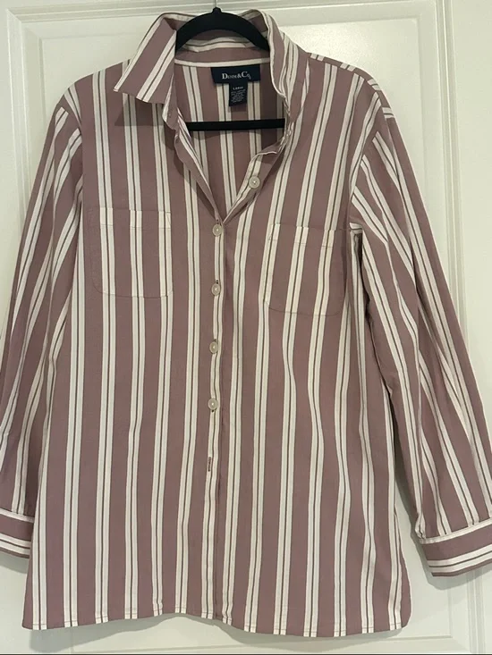 DENIM & CO striped button down - Picture 1 of 3